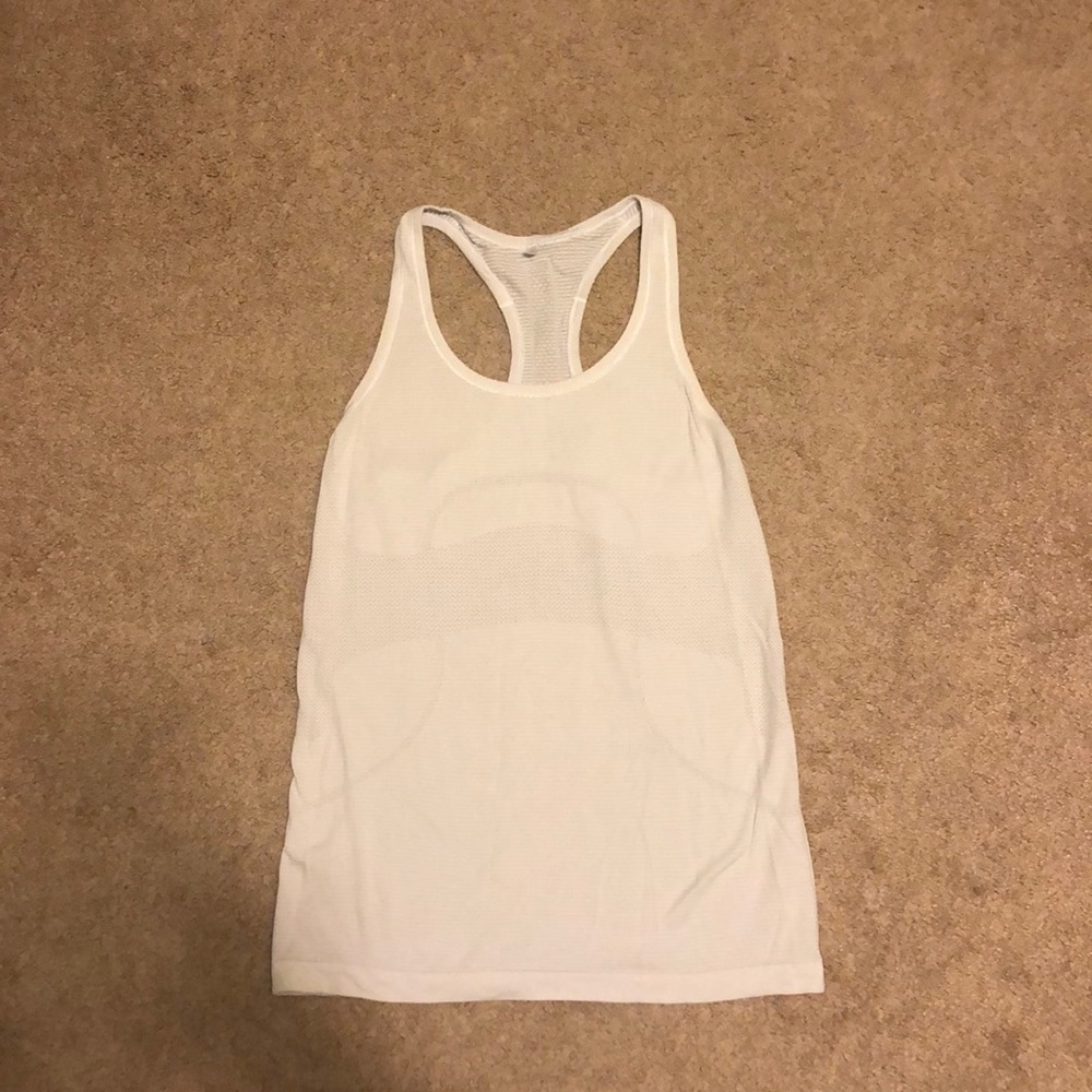 Lululemon white racer back tank, size 8